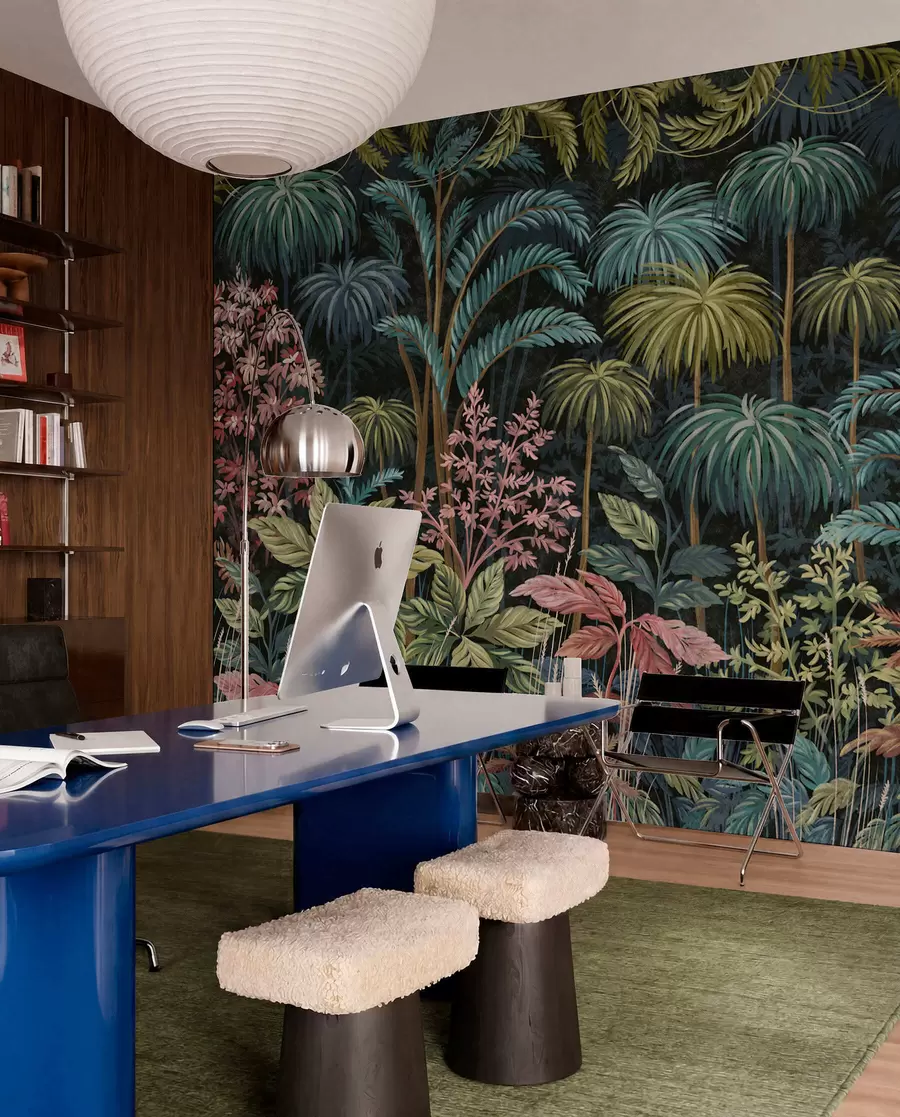 peintures murales Feuillage tropical dense avec de grandes feuilles w05116
