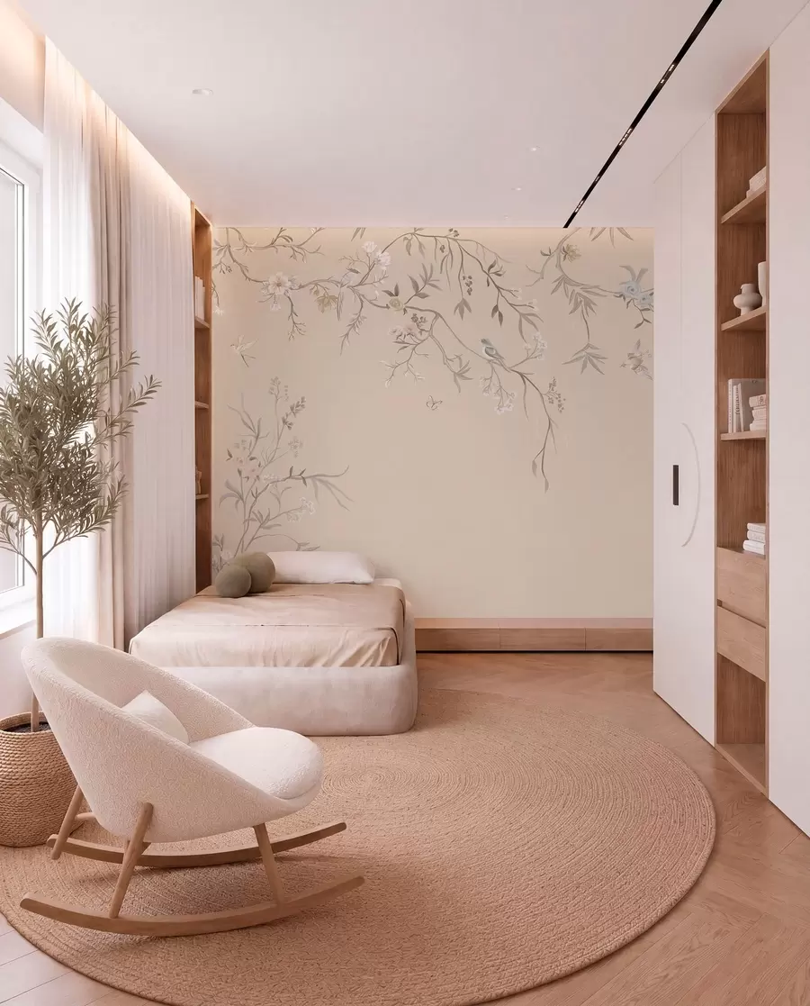 wall murals Boughs and Birds on Sand w05127v2