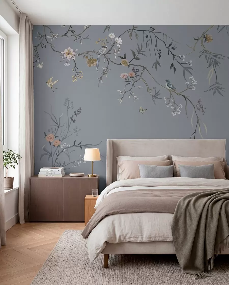 wall murals Boughs and Birds on Slate w05127v5
