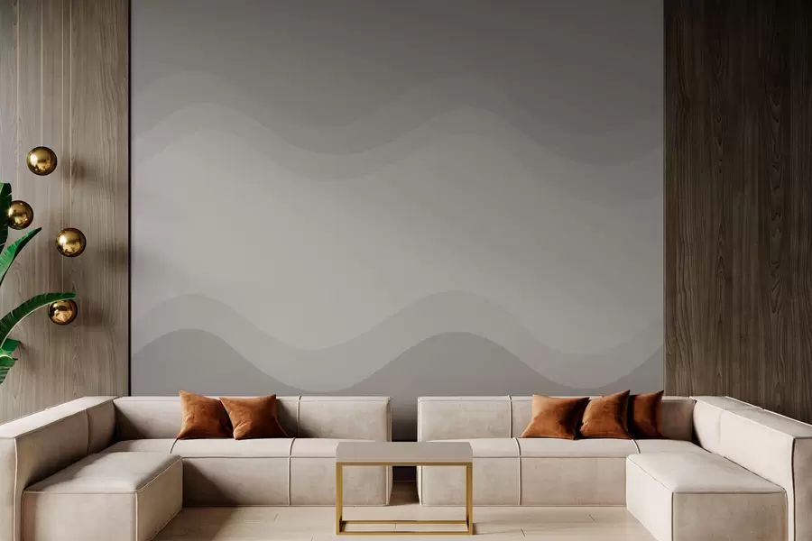 murais de parede Ondas abstratas em paleta neutra de bege w05132v3