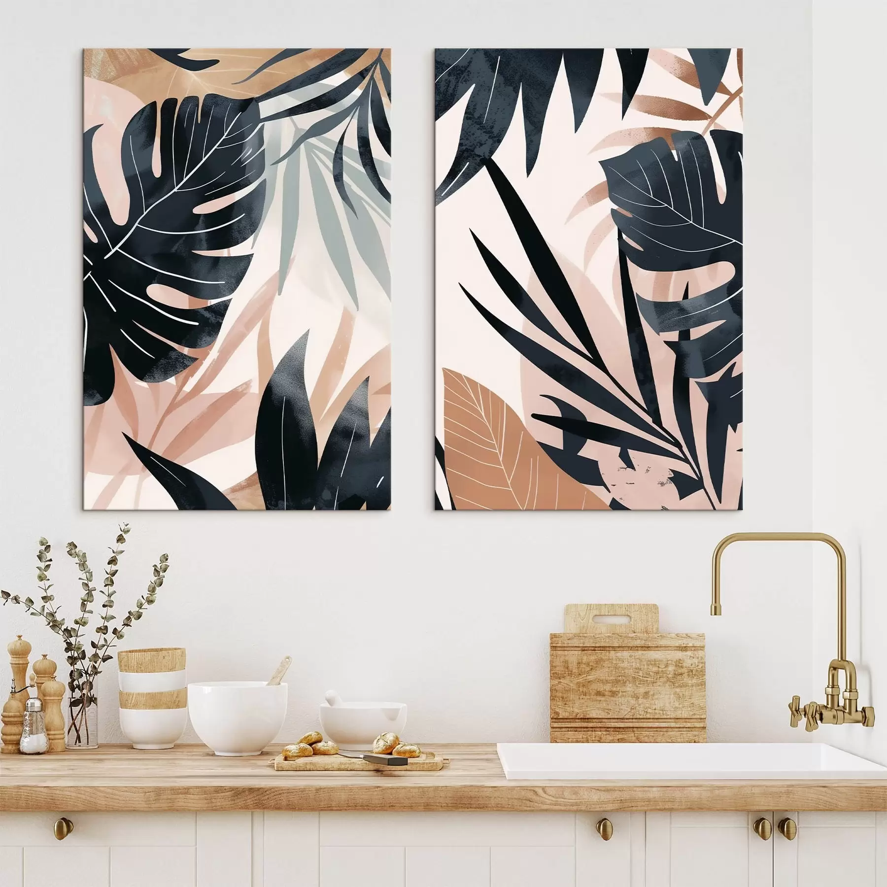 wall murals Variety of tropical leaves m01311