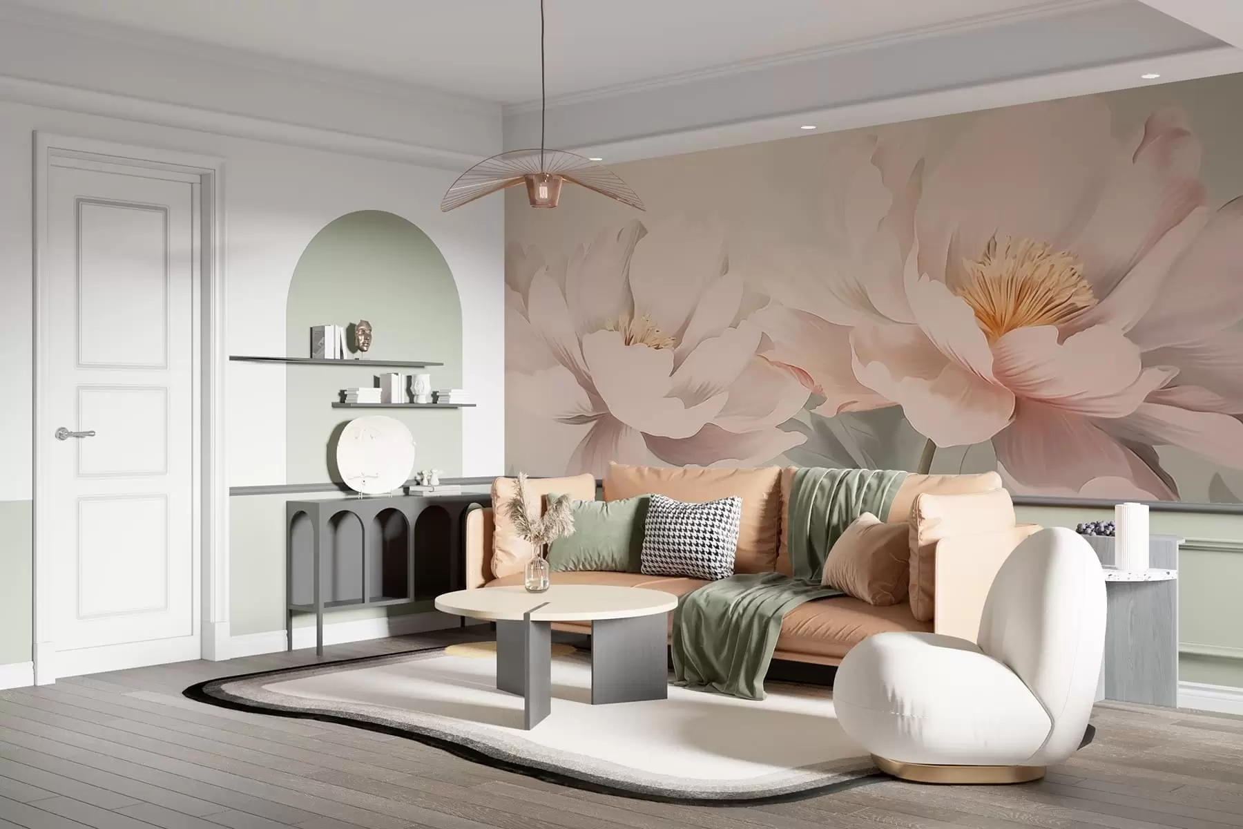 peintures murales Pivoines w05077