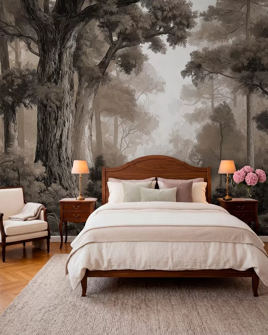 peintures murales Forêt de feuillus w05196v1