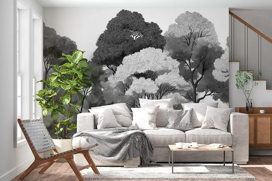 wall murals Deciduous forest w05198v2