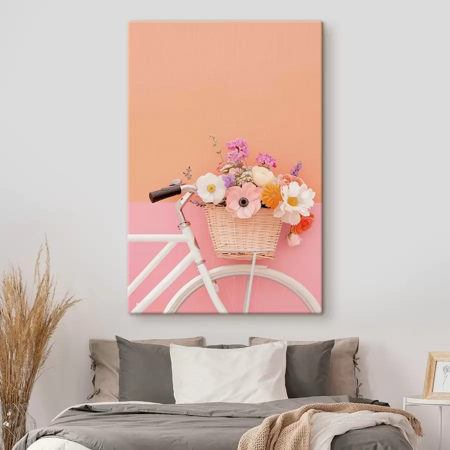 wall murals Provencal-style flower basket, bicycle s47895