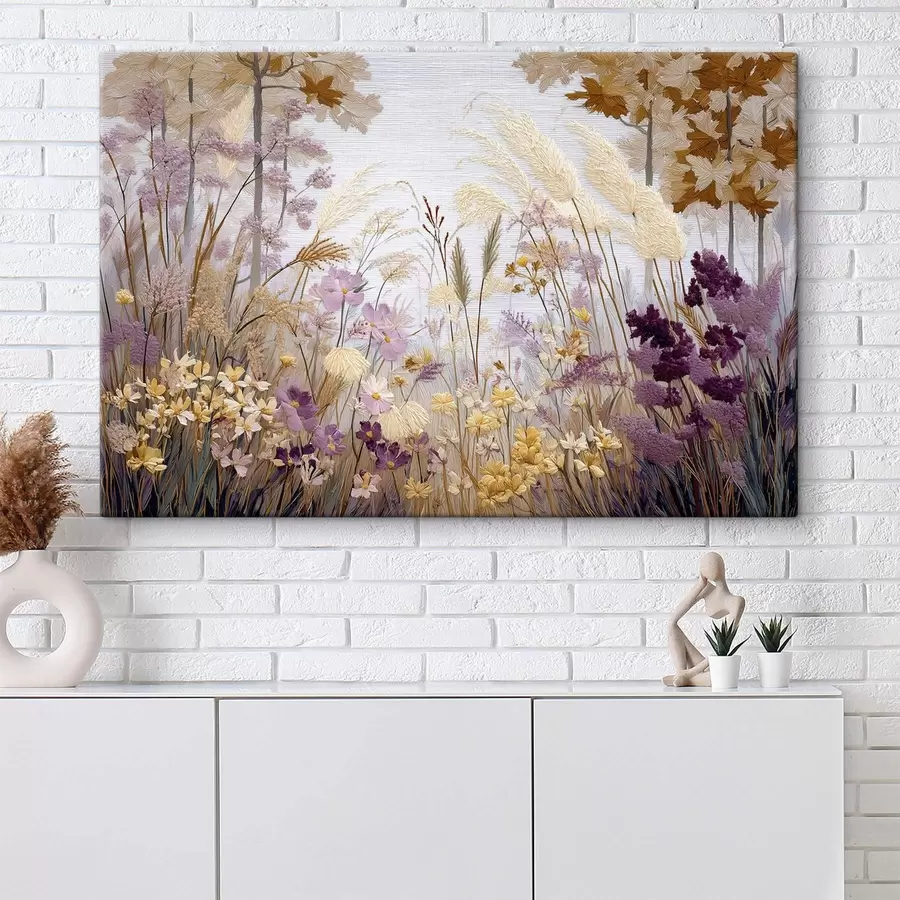 wall murals Variety of wildflowers and grasses s47891