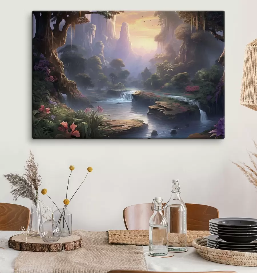 wall murals Waterfalls in a fairytale forest s47893