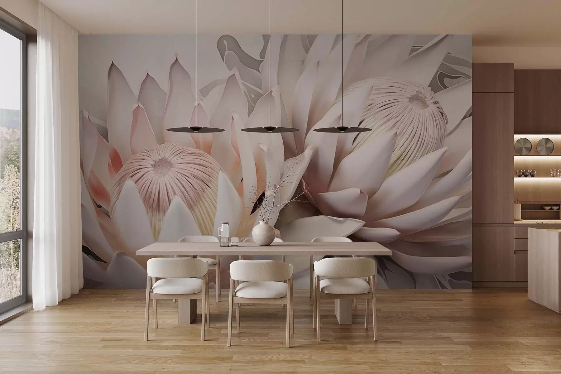 wall murals Enormous flowers, Protea w09692