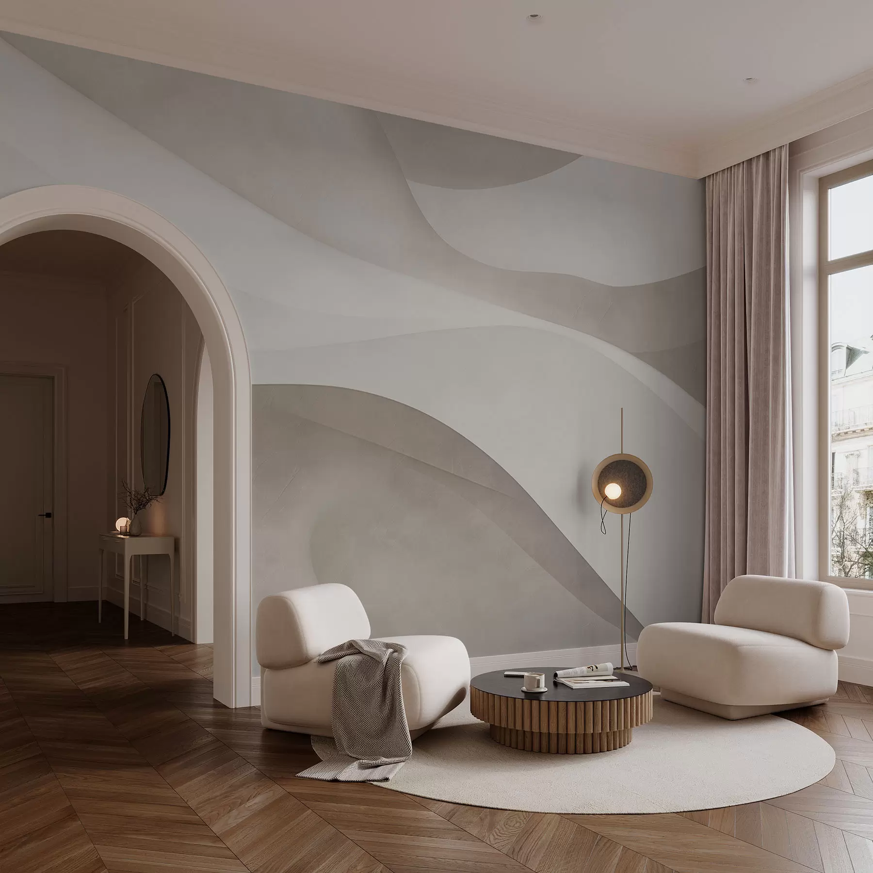 Wall Mural Photo Wallpaper Abstract wall, waves w09694