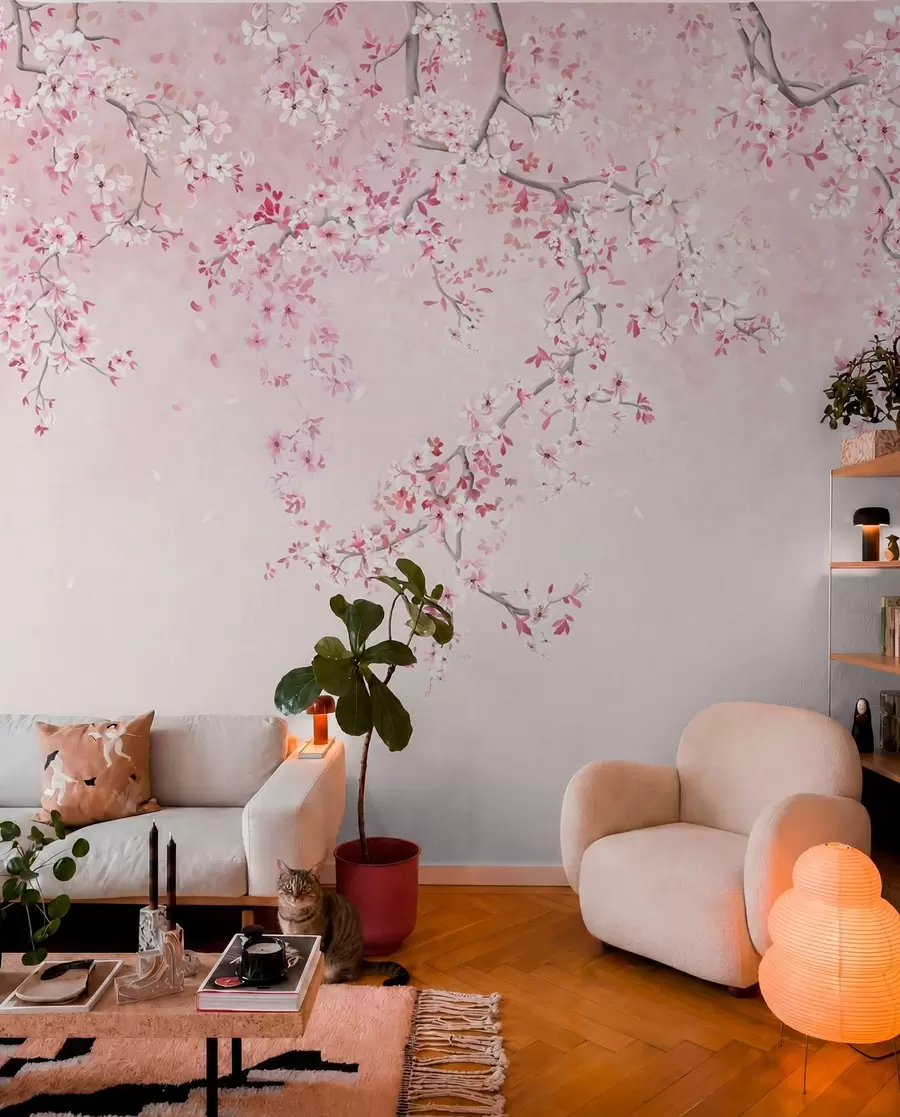 wall murals Rose Pink Blossom w05129v1