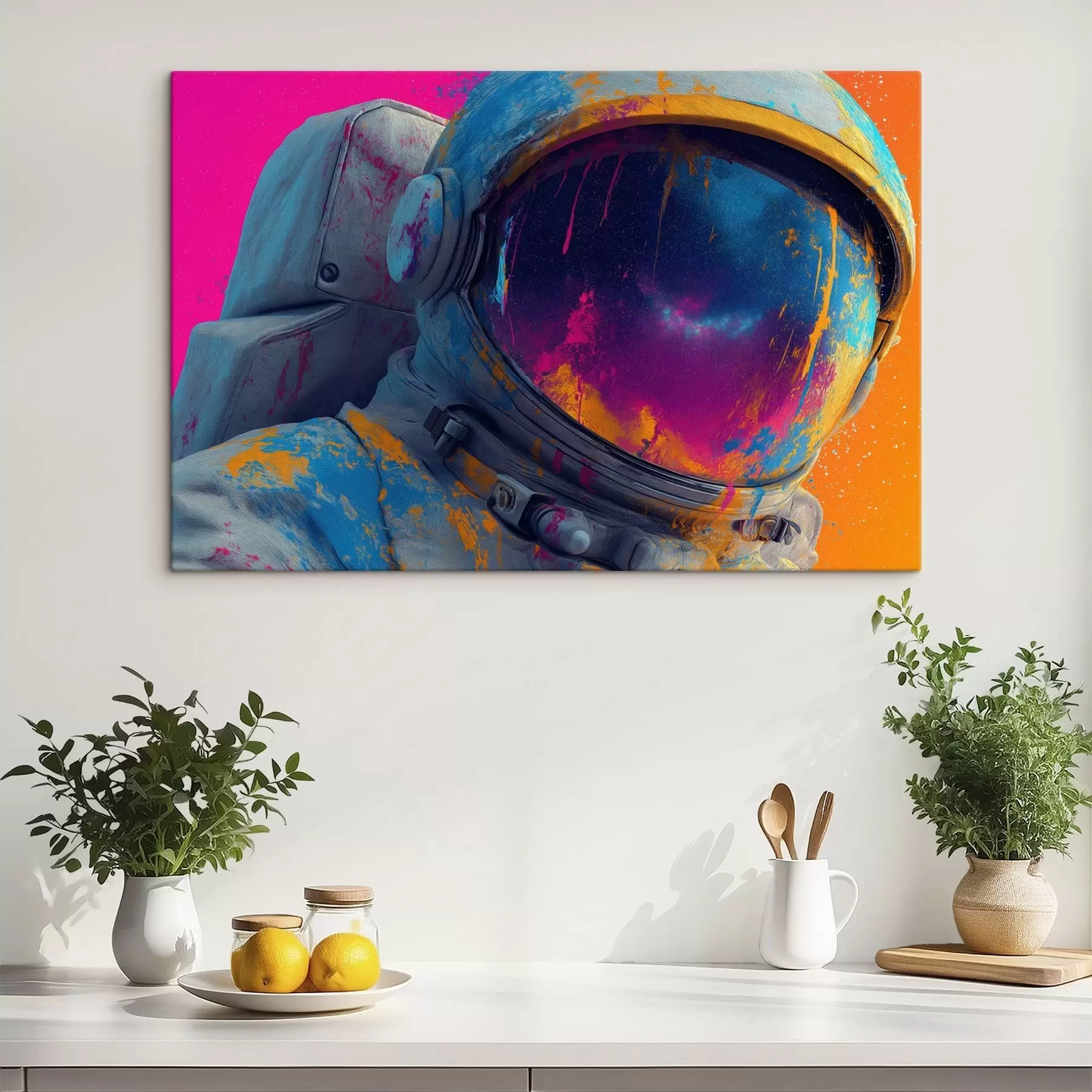 murales Astronauta con un casco brillante s47905