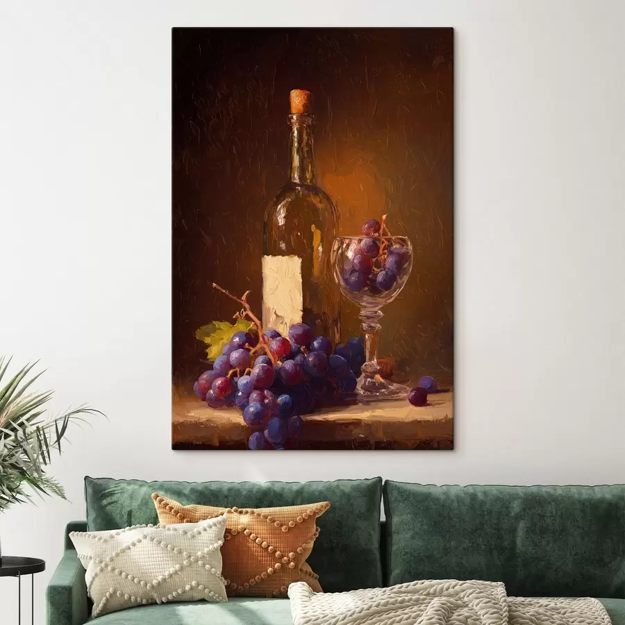 wall murals Still life with wine and grapes s47922