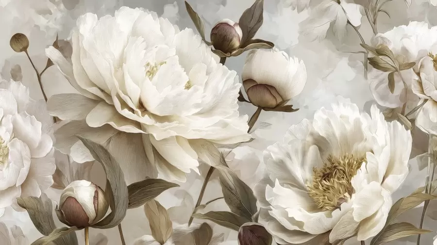 Wall Mural Photo Wallpaper Large peonies w09689