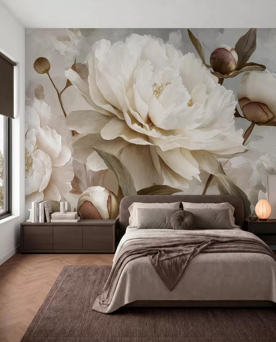 wall murals Large peonies w09689