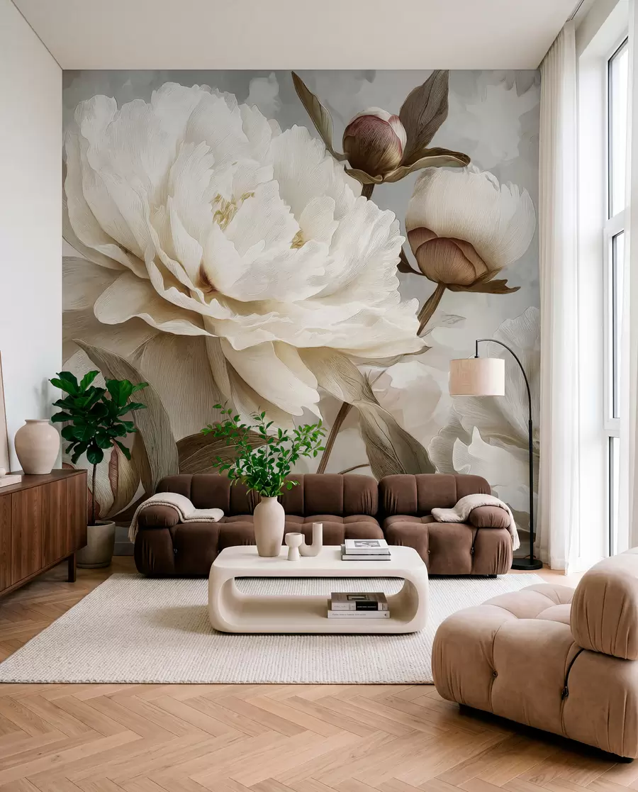 Wall Mural Photo Wallpaper Large peonies w09689