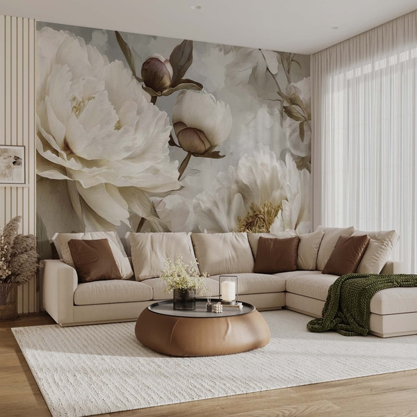 Wall Mural Large peonies, Wall Murals Flowers, w09689 : Uwalls.com