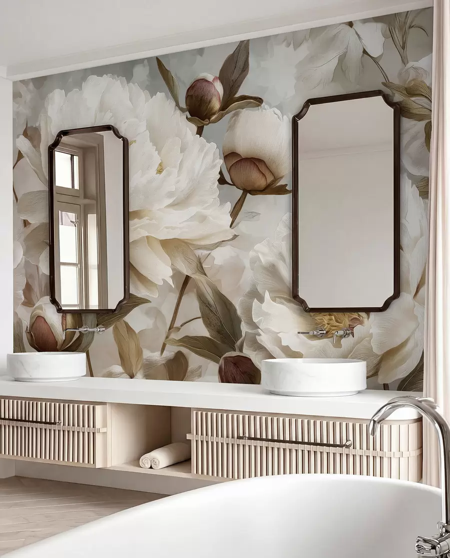 wall murals Large peonies w09689