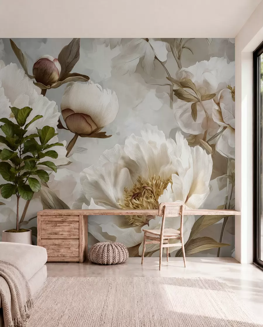 Wall Mural Photo Wallpaper Large peonies w09689
