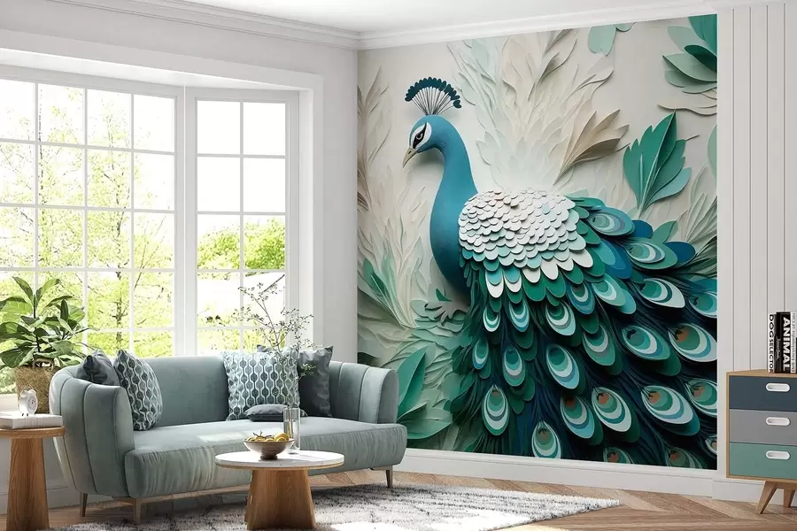 Wall Mural Photo Wallpaper Large peacock w09695