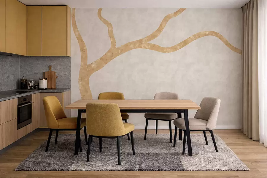 Wall Mural Photo Wallpaper Light branch on pale background w05144