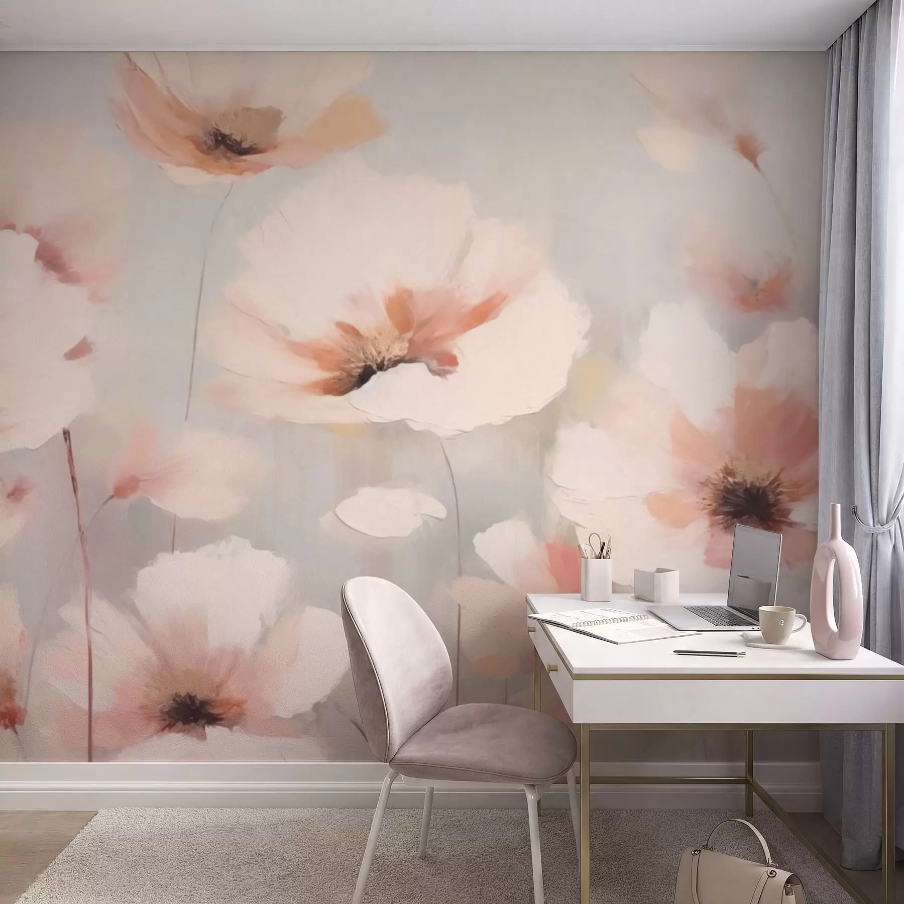 Wall Mural Photo Wallpaper Delicate flowers in pastel tones w05222