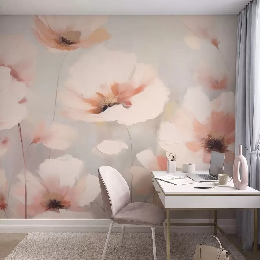 Wall Mural Photo Wallpaper Delicate flowers in pastel tones w05222