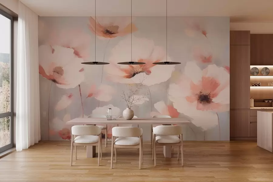 Wall Mural Photo Wallpaper Delicate flowers in pastel tones w05222