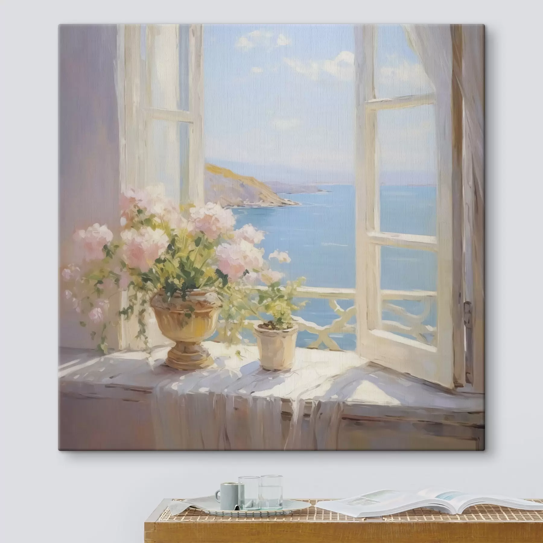 wall murals A bouquet in a vase by the window s48053