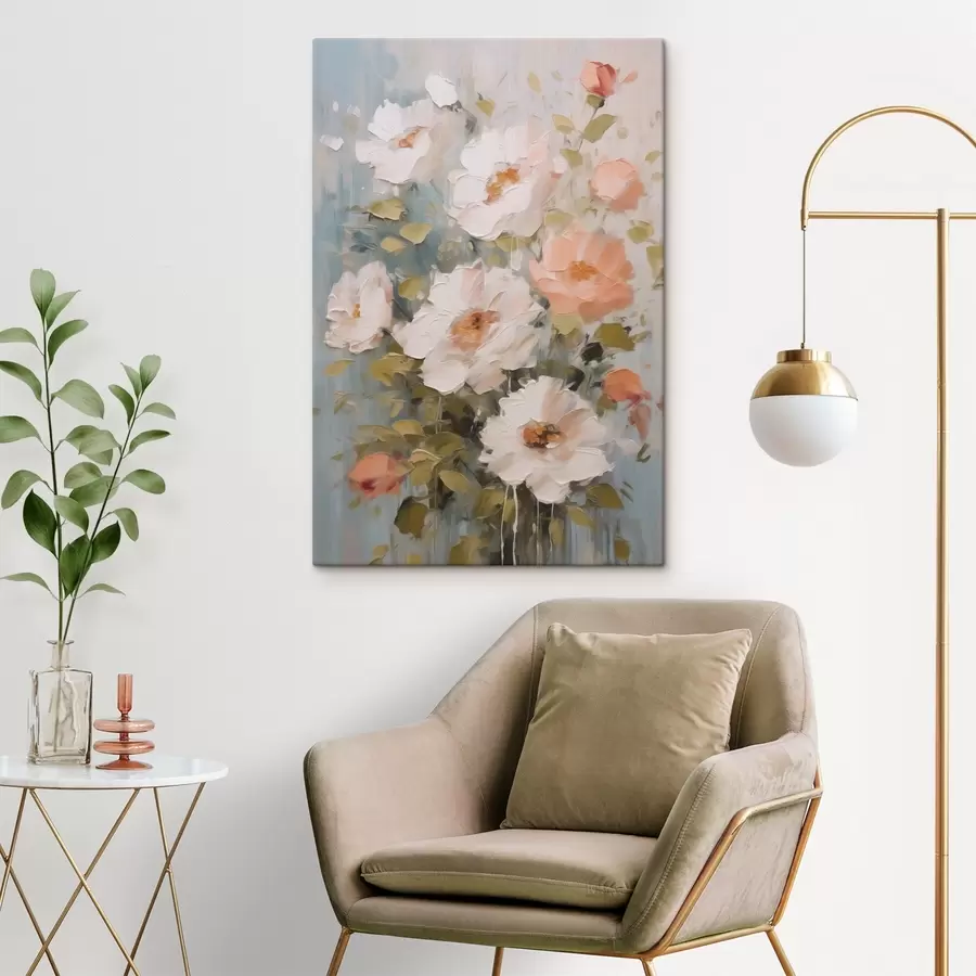 murales Un ramo de flores imitación de pintura s48056