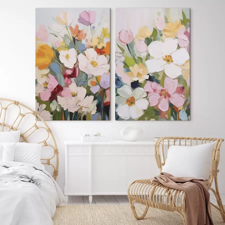 wall murals Bright flowers imitation of painting m30072