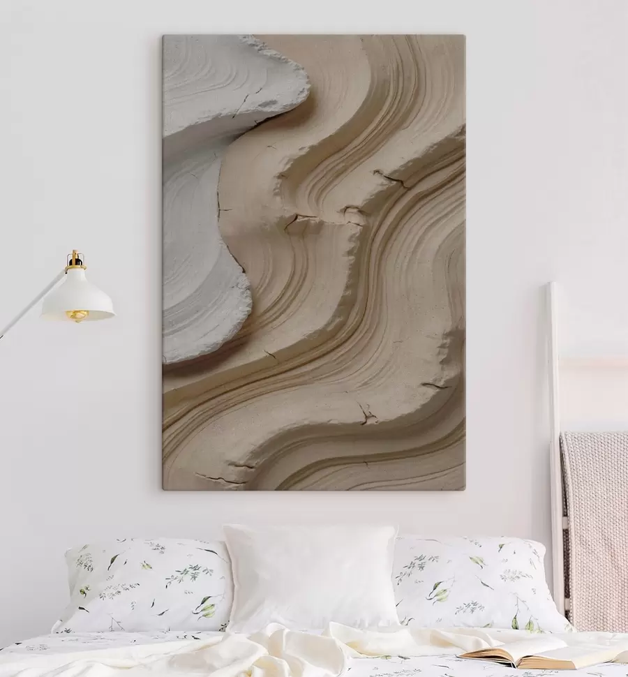 murales Imitación de molduras claras y beige s48108