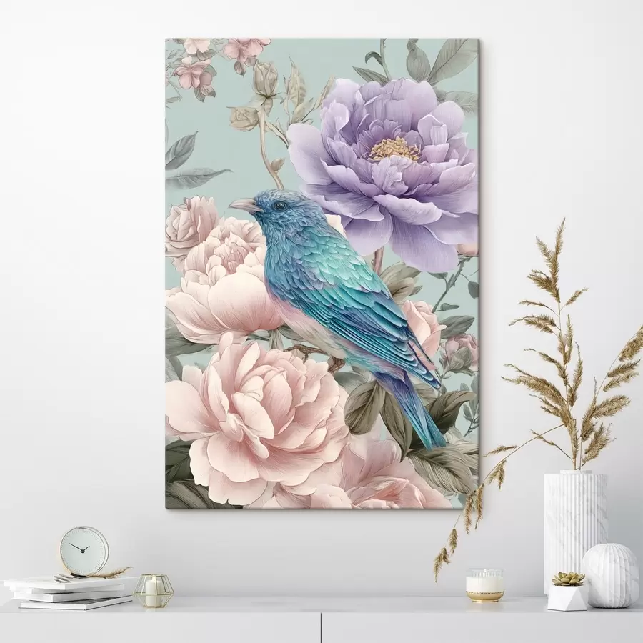 wall murals singing birds in roses s47944