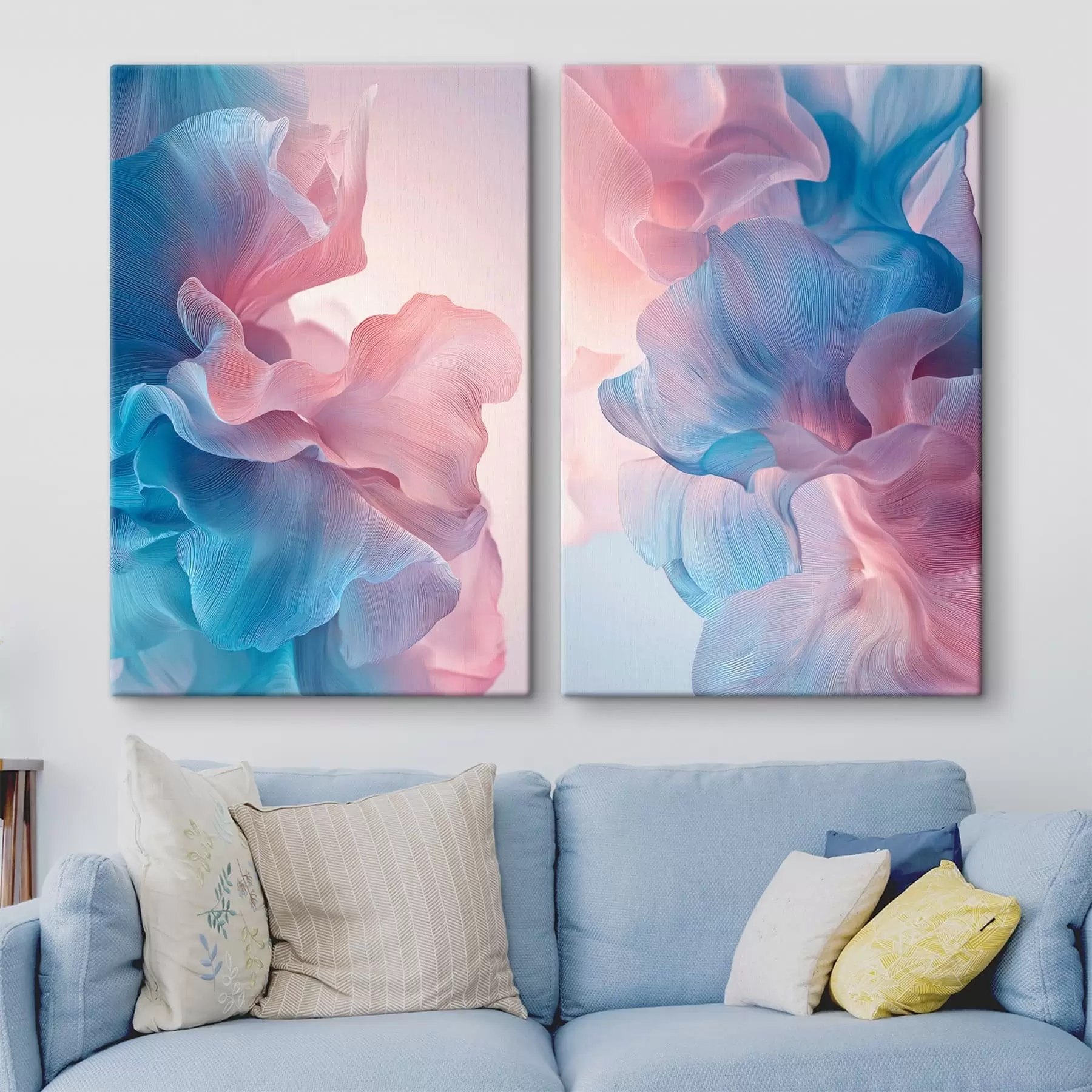 murales ondas abstractas con efecto de volumen m30095