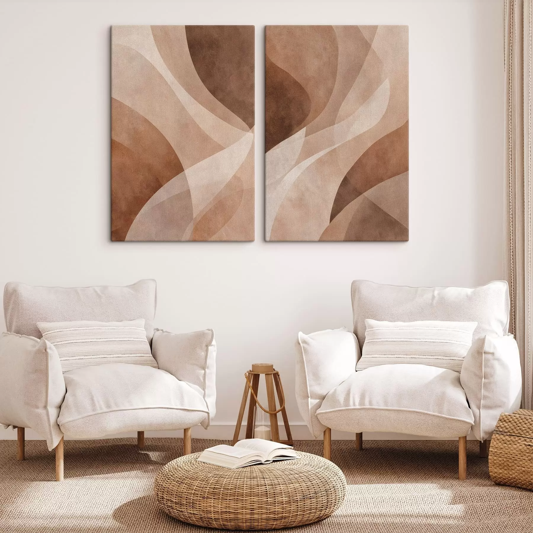 murales ondas abstractas en tonos chocolate m30096