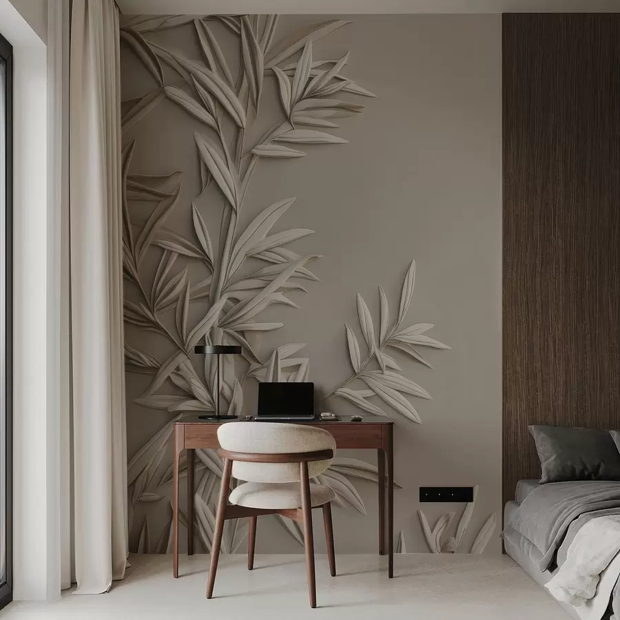 peintures murales Imitation de feuilles en bas-relief w05244