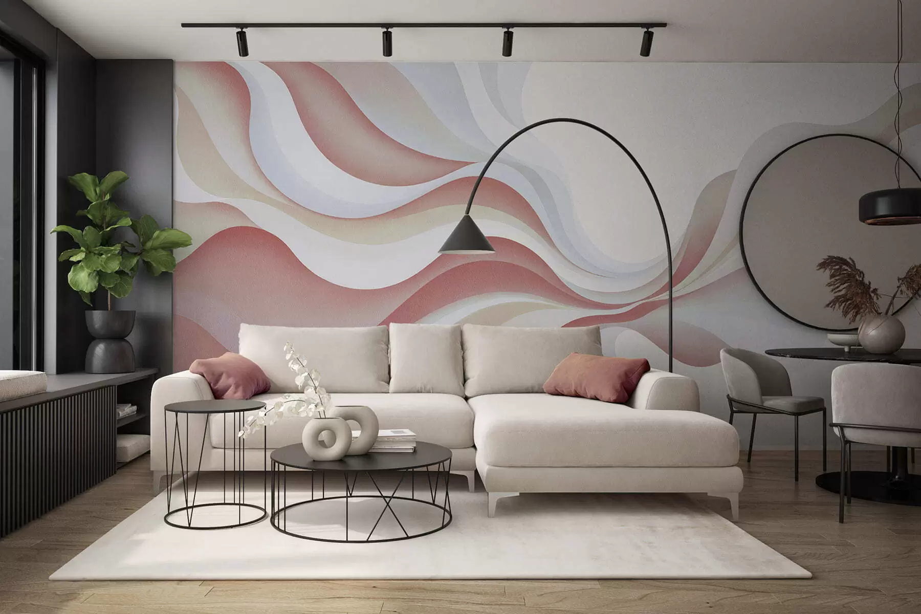 Wall Mural Photo Wallpaper Smooth elegant waves w05245