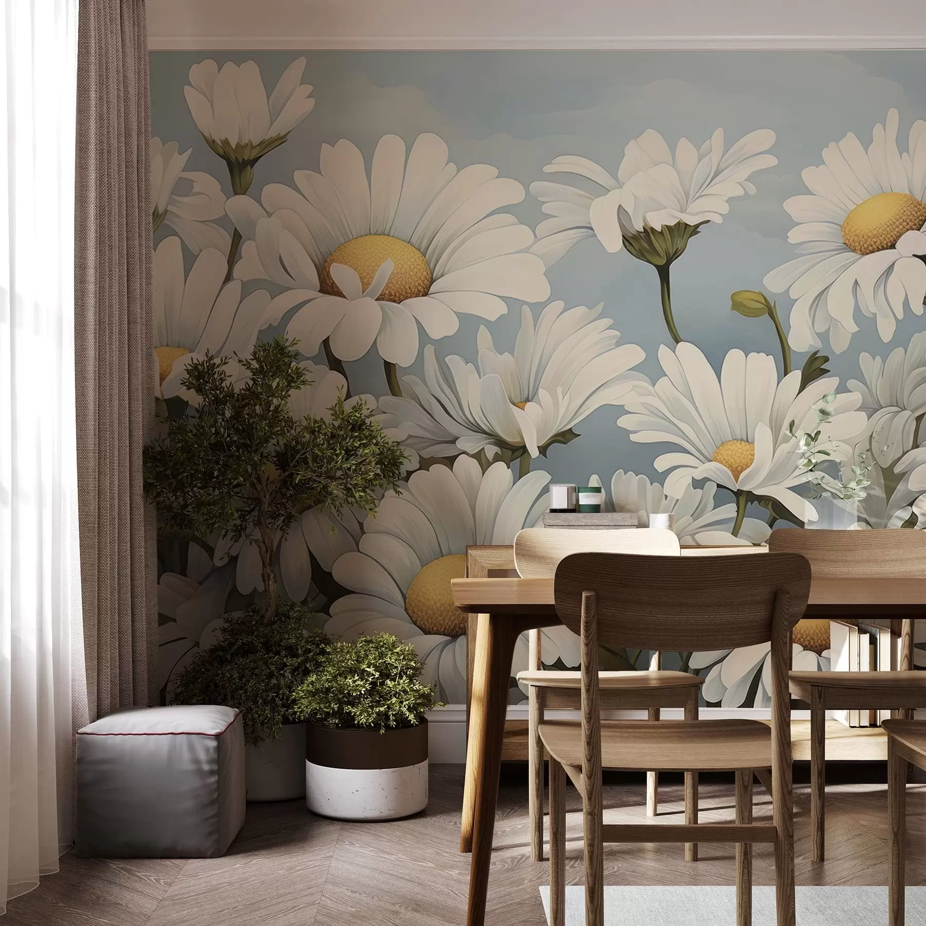 Wall Mural Photo Wallpaper Lush daisies w05247