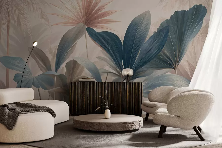 murales Hojas tropicales entrelazadas w05251