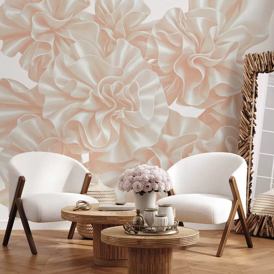Wall Mural Photo Wallpaper Imitation of flowers from ribbons w05252