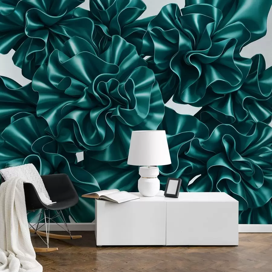 Wall Mural Photo Wallpaper Imitation of flowers from ribbons w05252v2