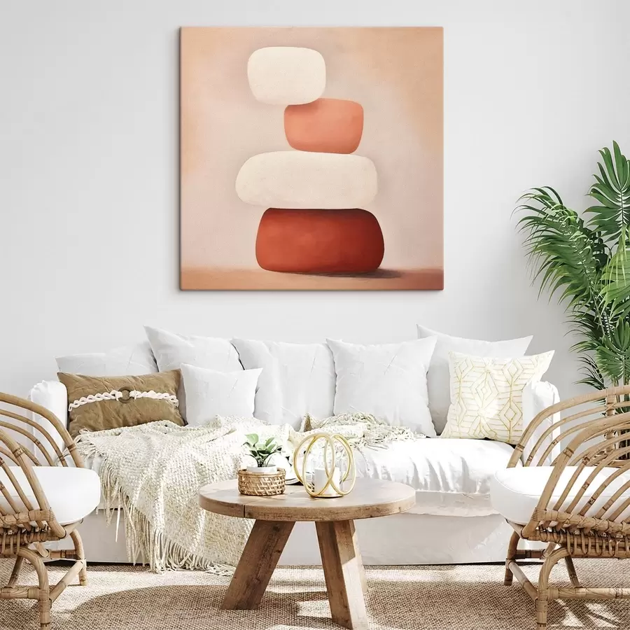 murales Composición minimalista de formas abstractas apiladas. s48076