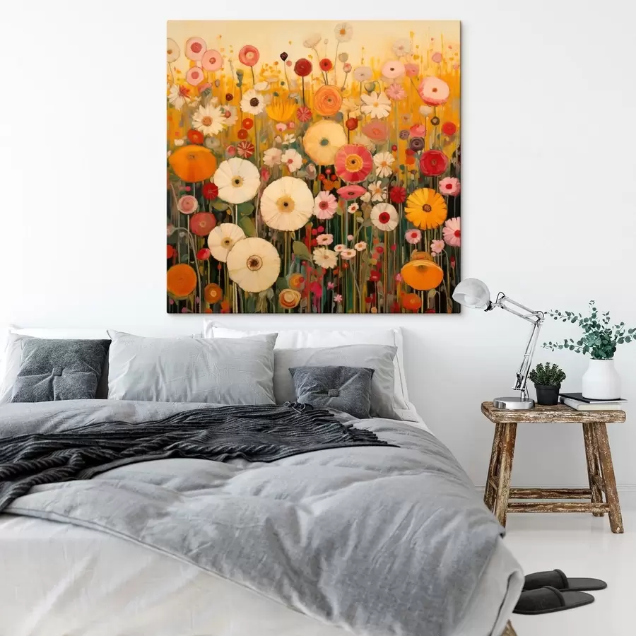 murales campo de flores ornamentales vibrantes s48112