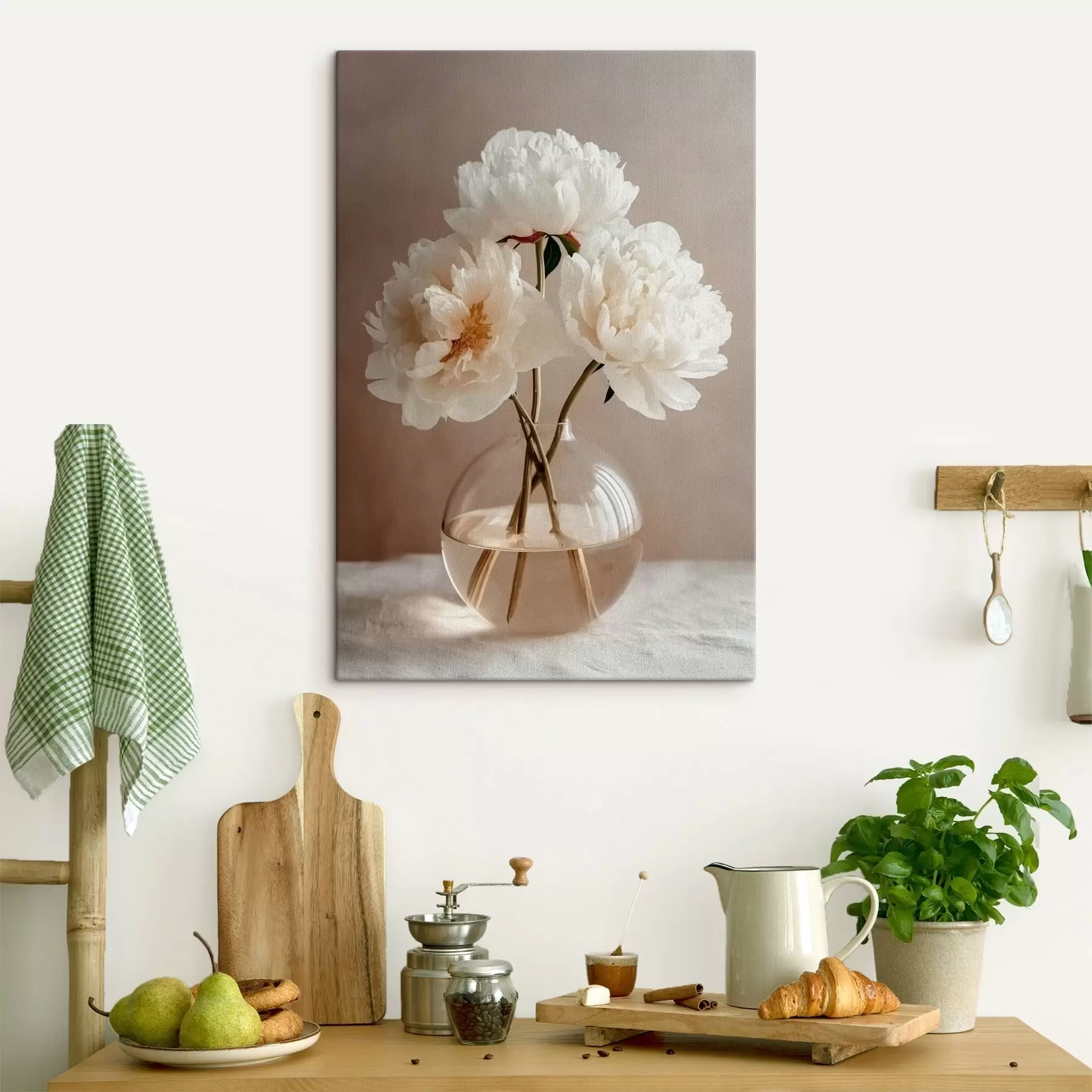 wall murals airy minimal still life with  peonies s48119