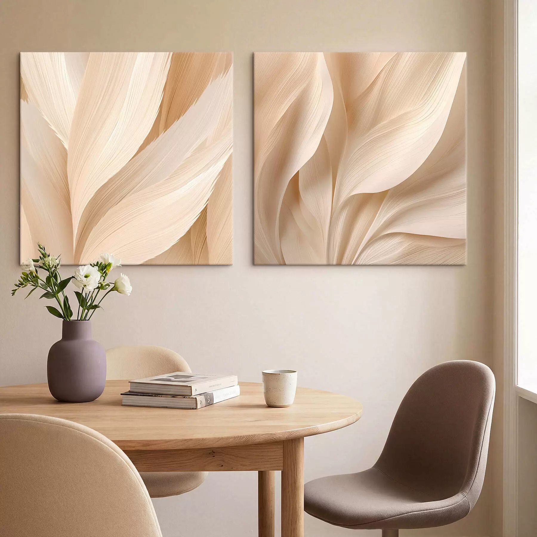 murales Textura suave en capas de color beige m30100