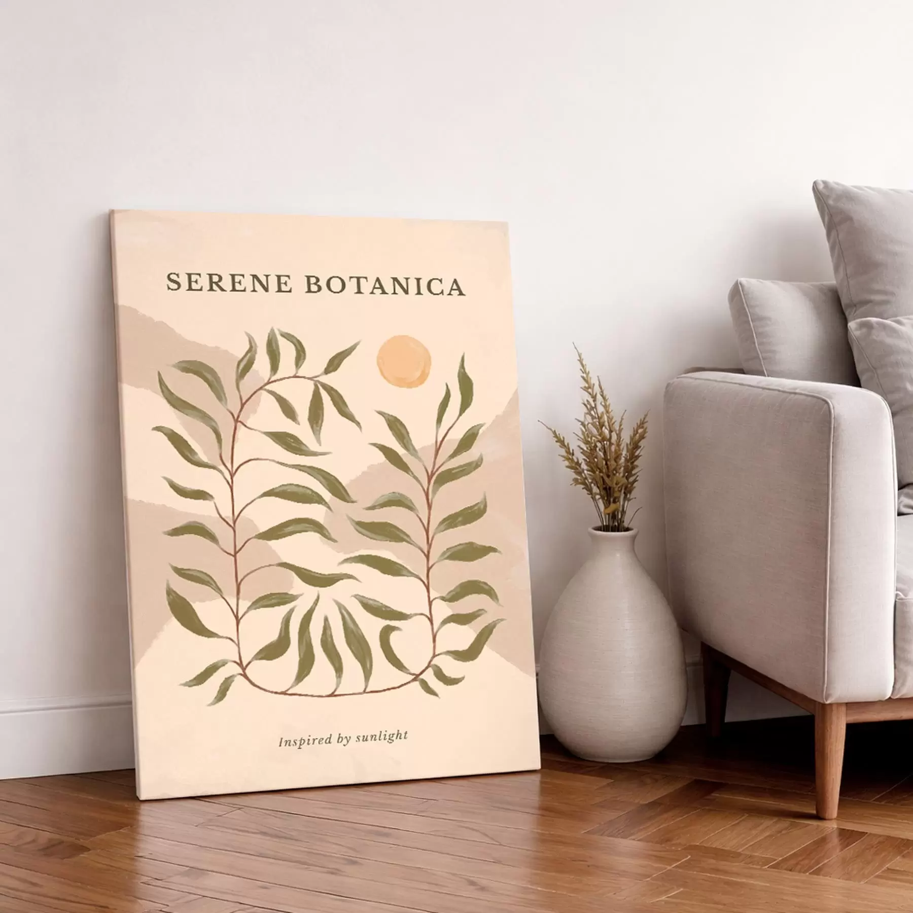 murales Póster botánico con texto «Serene Botanica» s48022