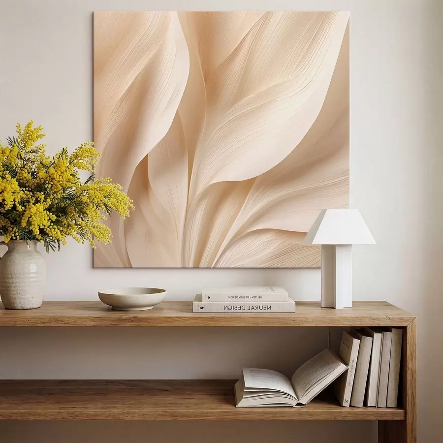 murales Líneas abstractas fluidas en color beige s48095