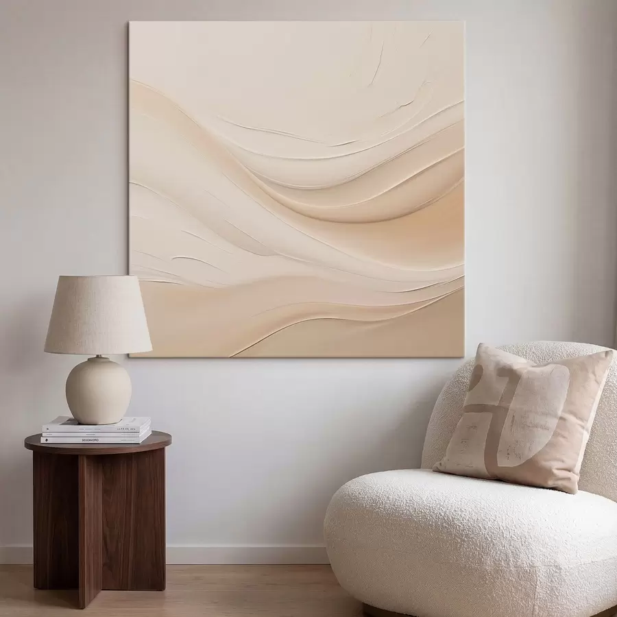wall murals Minimal light-toned wave pattern s48097