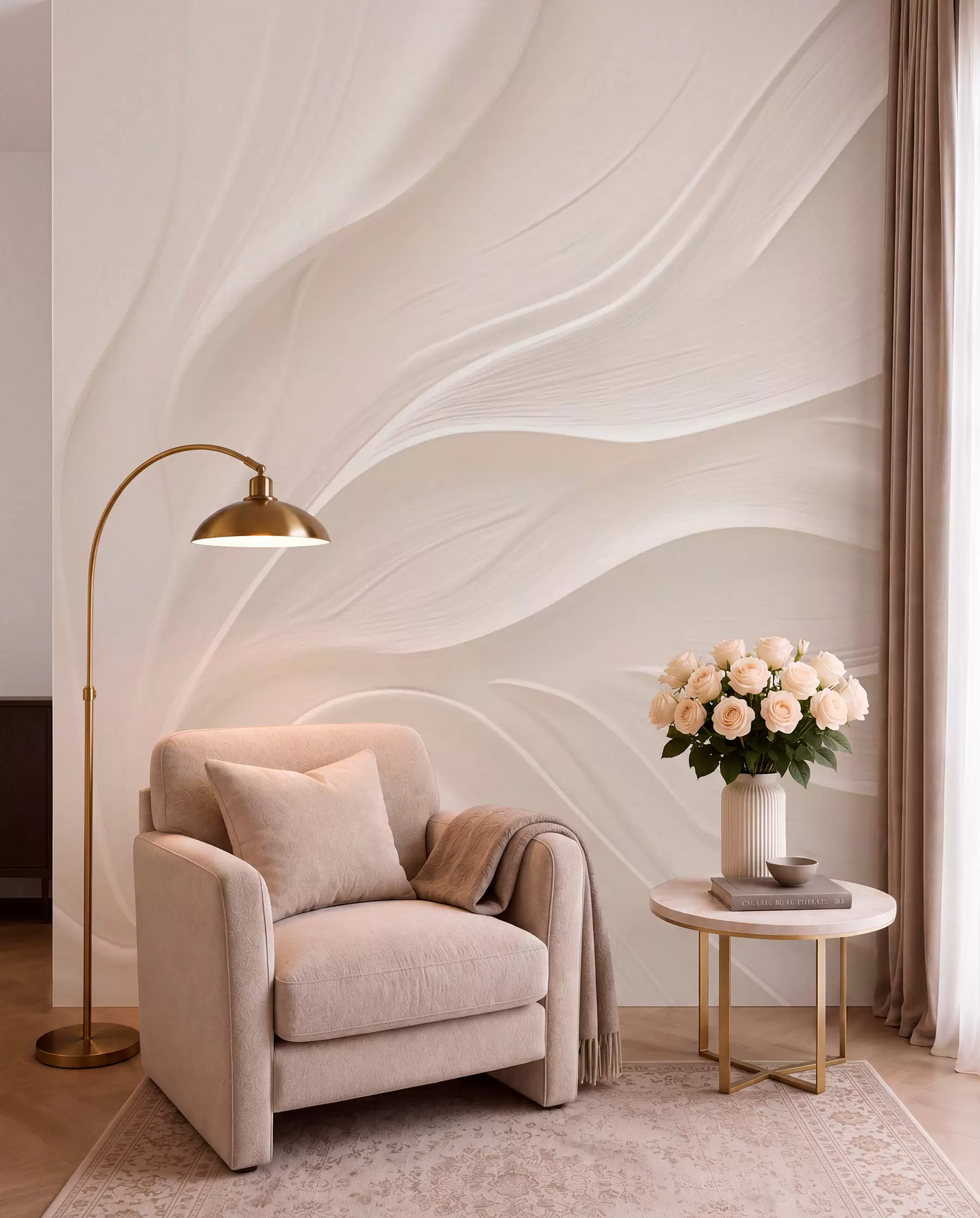 peintures murales Courbes de feuilles w05267