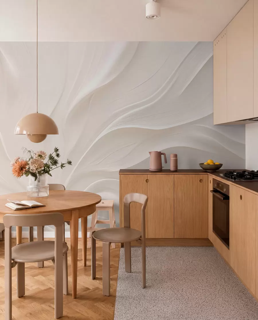 wall murals Delicate translucent leaves on a branch w05267
