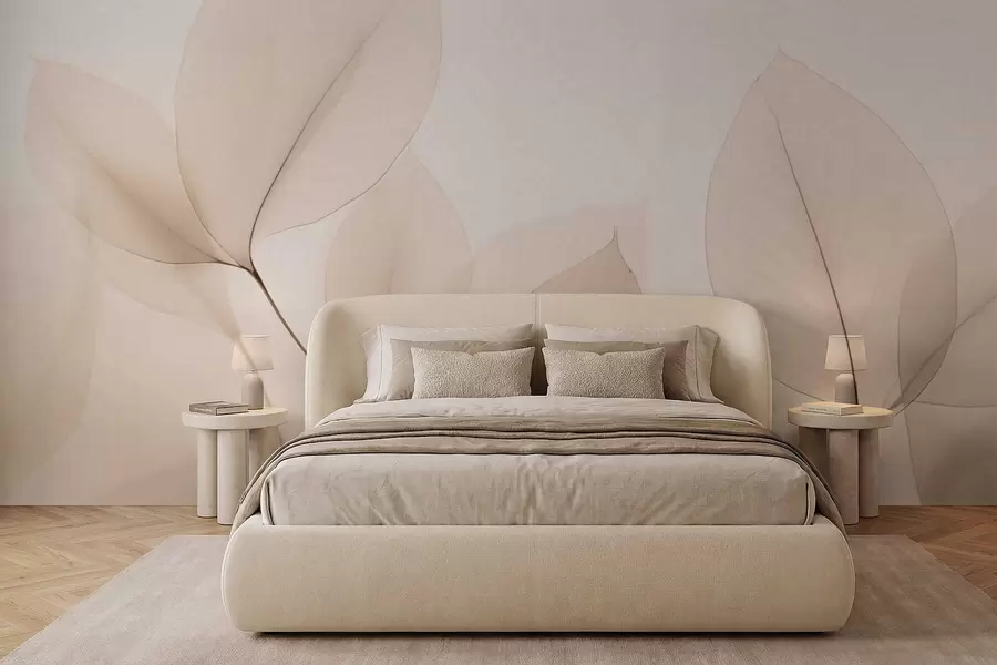 wall murals White flower with fine line w05268